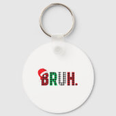 Bruh Funny Christmas Plaid Tiener Jongens Kinder X Sleutelhanger (Voorkant)
