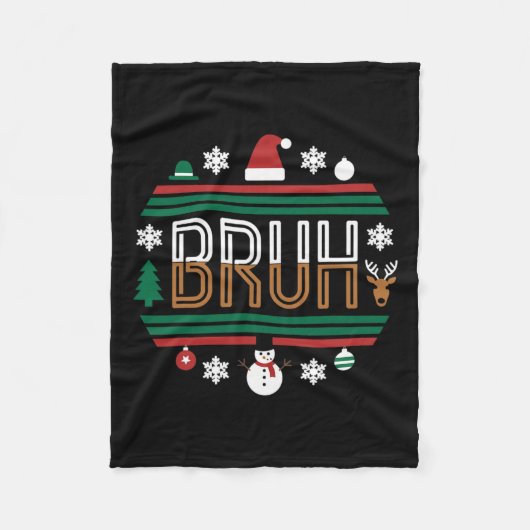 Bruh Funny Christmas Red Plaid Tiener Boys Kinder  Fleece Deken (Voorkant)