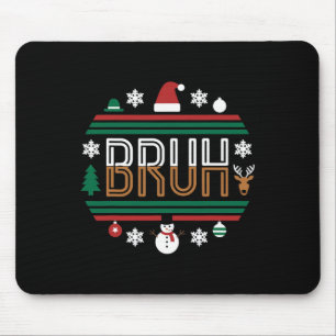 Bruh Funny Christmas Red Plaid Tiener Boys Kinder  Muismat
