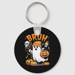 Bruh Ghost Halloween Schattigee Ghost Trick or tre Sleutelhanger