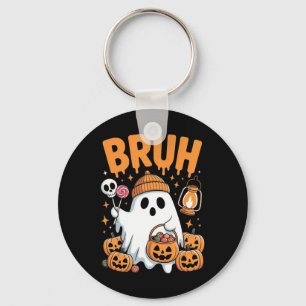 Bruh Ghost Halloween Schattigee Ghost Trick or tre Sleutelhanger