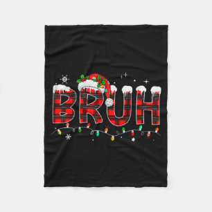 Bruh Grappig Kerst Plaid Tieners Jongens Kinderen Fleece Deken