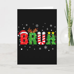Bruh Grappig Kerstmis Rood Geruit Tiener Jongens K Kaart