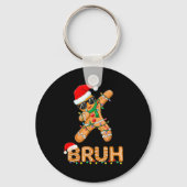 Bruh Grappige Kerst Gingerbread Man Tiener Jongens Sleutelhanger (Voorkant)