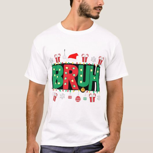 BRUH grappige kerst T-shirt (Voorkant)