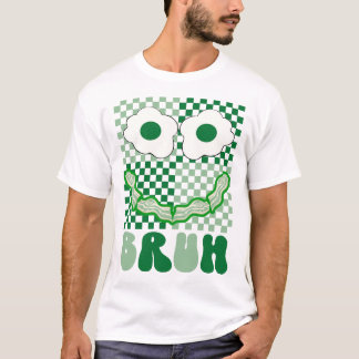 Bruh Green Face Eieren en Bacon Ham St Patrick's T-shirt