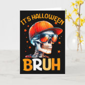 Bruh Halloween Boys Kids Halloween Skeleton Kaart (Gele Bloem)