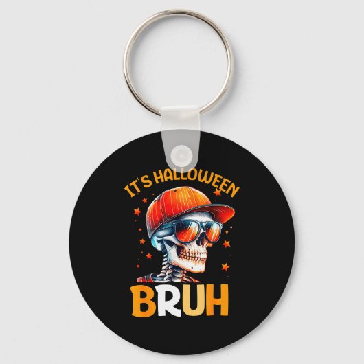 Bruh Halloween Boys Kids Halloween Skeleton Sleutelhanger (Voorkant)