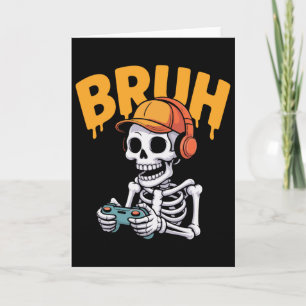 Bruh Halloween Jongens Kinderen Gamer Mannen Skele Kaart