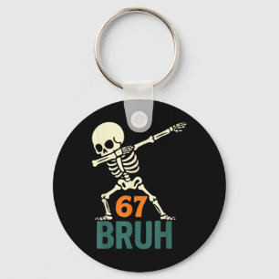 Bruh Halloween Meme Nummers Zes Zeven Skelet Plezi Sleutelhanger