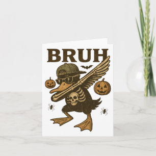 Bruh Halloween Skelet Grappig Halloween Si Kaart
