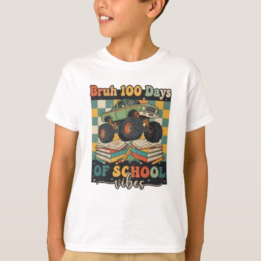 Bruh Happy 100 Days of School T-shirt (Voorkant)