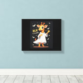 Bruh Het is Halloween Grappige Dabbing Geest Giraf Canvas Afdruk (Insitu (Houten vloer))