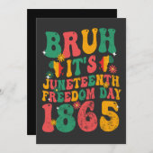 Bruh Het is Juneteenth Freedom Day 1865 Groovy Ret Save The Date (Voorkant / Achterkant)