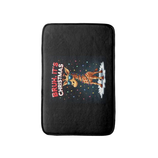 Bruh Het is kerst Giraffe Funny Dabbing Long Sle Badmat (Voorkant Verticaal)