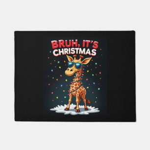 Bruh Het is kerst Giraffe Funny Dabbing Long Sle Deurmat