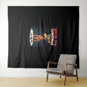 Bruh Het is kerst Giraffe Funny Dabbing Long Sle Wandkleed (In Situ (horizontaal))