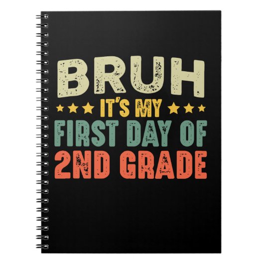 Bruh, het is mijn eerste dag van de 2e klas terug notitieboek (Voorkant)