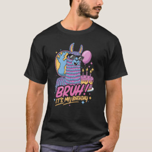 Bruh Het Is Mijn Verjaardagsfeest Familie Lama Mei T-shirt