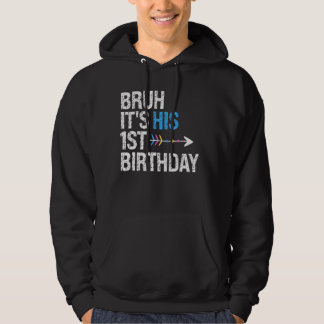 Bruh Het is zijn 1e verjaardag Koning Happy Crown  Hoodie