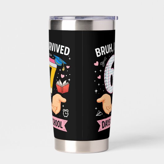 Bruh I survived 67 days of school Geïsoleerde Drinkbeker (Links)