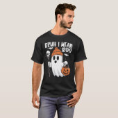 Bruh, ik bedoel Boo Funny Ghost Halloween Retro De T-shirt (Voorkant volledig)