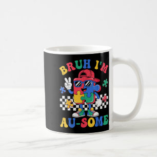 Bruh ik ben au-some retro autisme bewustzijn jonge koffiemok