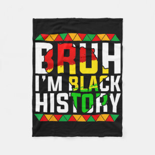 Bruh ik ben Zwarte Geschiedenis Afrika Kaart Melan Fleece Deken