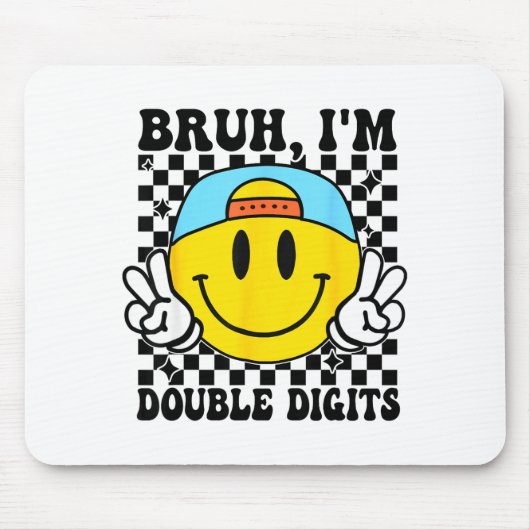 Bruh I'm Double Digits 10 Year Old Boy Birthday 10 Muismat (Voorkant)