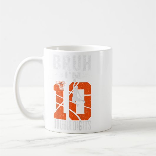 Bruh Im Double Digits 10th Basketball Player Birth Koffiemok (Links)
