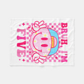 Bruh I'm Five 5 5th Birthday Girls Groovy 5 Years Fleece Deken (Voorkant (Horizontaal))