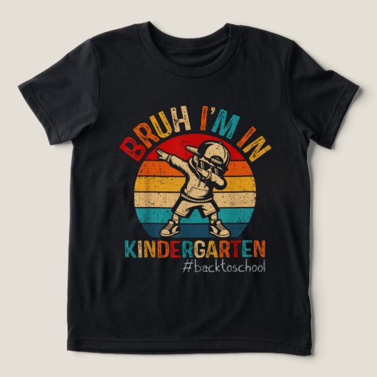 Bruh I'm In Kindergarten Dabbing Boy First day Of Tri-Blend Shirt (Design voorkant)