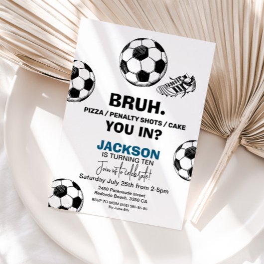 Bruh. Invitation au football d'anniversaire - N'im