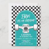 BRUH ! Invitation d'anniversaire de skateboard (Devant)