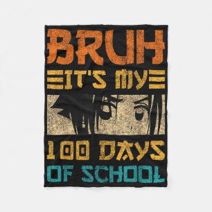 Bruh is mijn 100 dagen school Japan Kawaii manga Fleece Deken