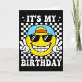 Bruh It's My Birthday Peace Sign Smile Birthday Fo Kaart (Voorkant)