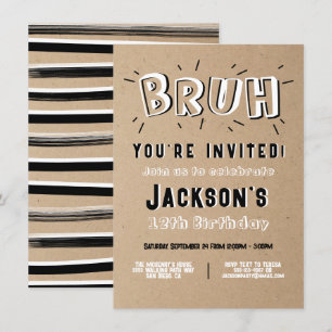 Bruh, je bent uitgenodigd voor een zwarte en witte kaart