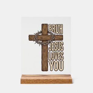 Bruh Jésus T'aime Croix Vintage Chrétien Vecto