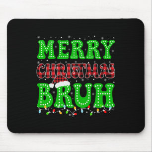 Bruh Kerstmis Rood Geruit Tiener Jongens Kinderen Muismat