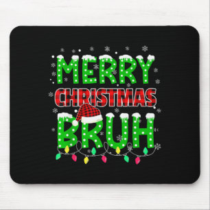 Bruh Kerstmis Rood Geruit Tiener Jongens Kinderen Muismat