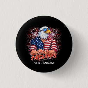Bruh laat vuurwerk doen juli vierde grappige patri ronde button 3,2 cm