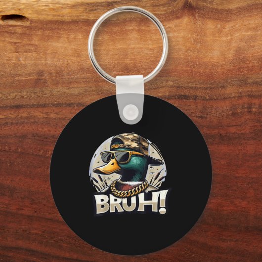 Bruh Mallard Duck Funny Duck Hunting Humor Sleutelhanger (Voorkant)