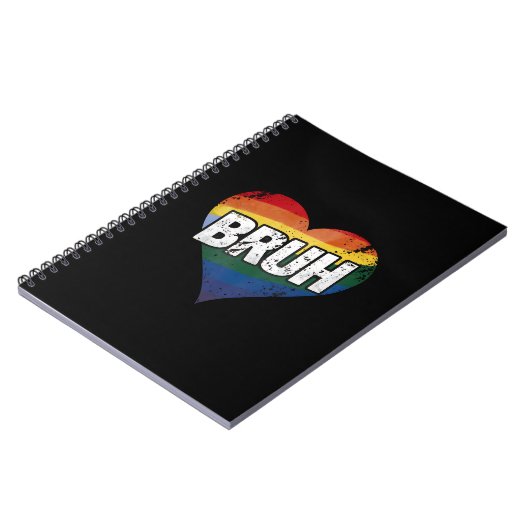 Bruh Meme Grappig Gezegde Bro Groet Gay LGBT Pride Notitieboek (Linkerzijde)