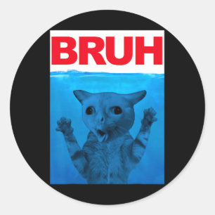 Bruh Meme Grappige Uitspraak Broer Groet Tiener Jo Ronde Sticker
