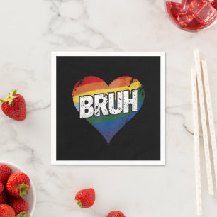 Bruh Meme Grappige Zin Bro Groet Gay LGBT Trots Servet
