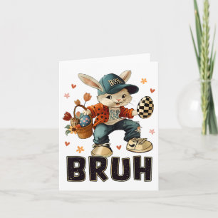 Bruh Meme Paasdag Funny Bunny Eggs Tiener Boys K Kaart