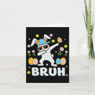 Bruh Meme Paasdag Funny Dabbing Bunny Eggs Boys Kaart
