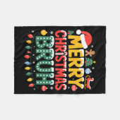 Bruh Merry Christmas Santa Hat Ugly Sweater Theme  Fleece Deken (Voorkant (Horizontaal))