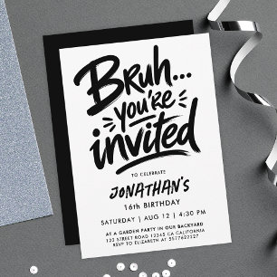 Bruh Modern Koele Typografie Graffiti Script 16e Kaart
