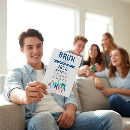 BRUH moderne tween verjaardag uitnodiging